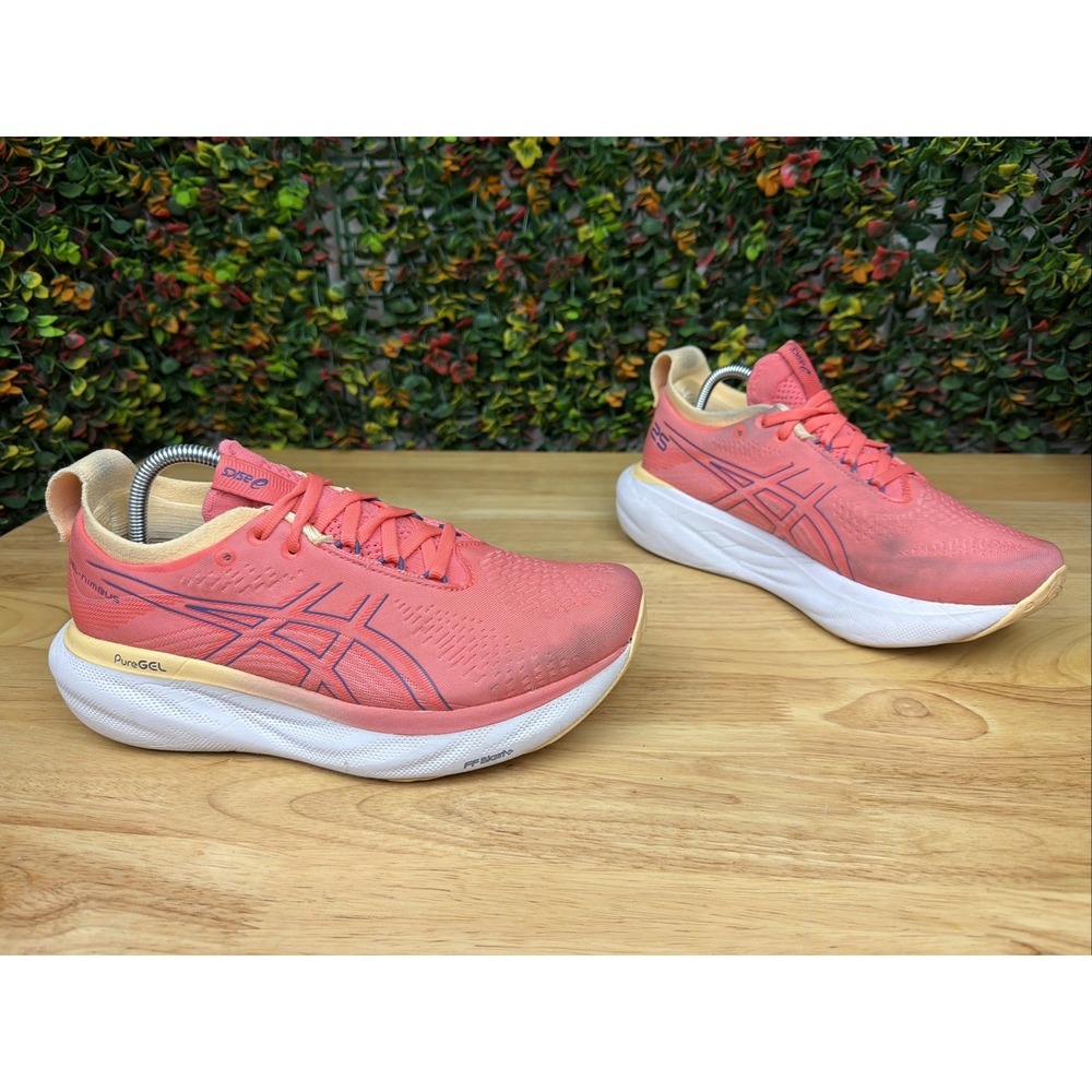Asics Gel-Nimbus 25 Running Shoes Sneakers 1012B356 Orange Yellow Womens 7.5 GUC - Picture 4 of 12